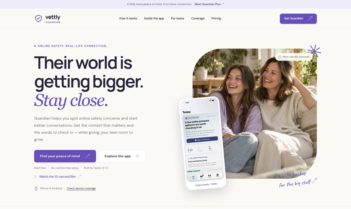 Vettly Guardian site — their world is getting bigger, stay close